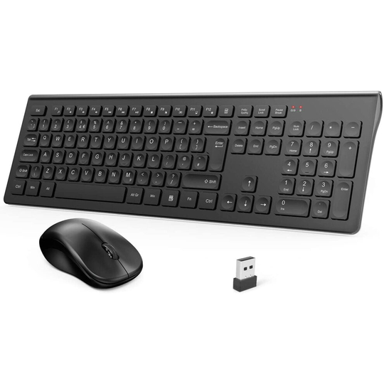 Keyboard and Mouse, TedGem 2.4G Computer Keyboard and Mouse Set, Laptop Keyboard and Mouse, 2-in-1 USB Keyboard and Mouse, Wireless Keyboard and Mouse