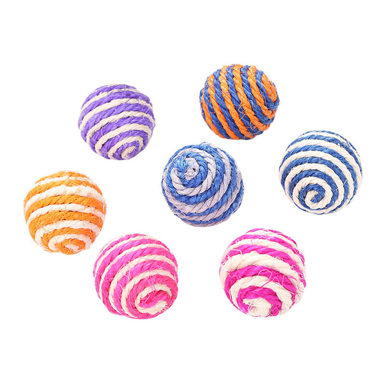 7 Pieces Cat Ball Sisal Ball Pet Cat Toys Cat Sisal Rope Ball Games Cat Toy Balls for Cat Game Kitten Cat Ball Cat Sisal Ball(Random Color)