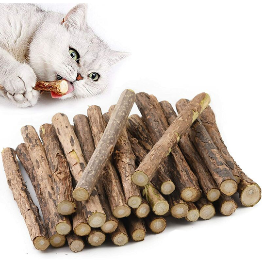 5 Matatabi Chew Sticks - Cat Mint Toy for Healthy Feline Teething and Against Bad Breath - Cat Creeper Stick Set