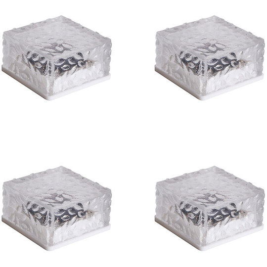 Solar Brick Lights - Solar Ice Cube Lights, Landscape led Lights for Garden Pathway Decor (4-Pack)-green light