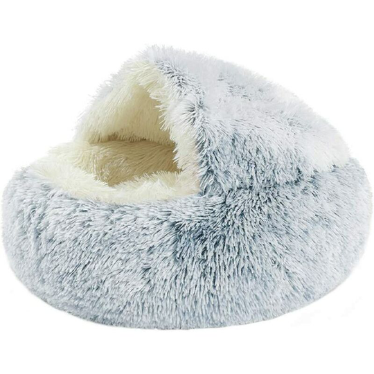 Pet Cave Warm Nest, Dog House Cat Cat Plush Soft Pearl Velvet Round Cushion Pet Supplies - 2
