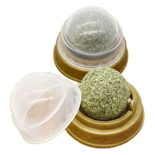 2 Pack Catnip Balls, Rotating Natural Pure Mint Leaf, Interactive Cat Toy, Cat Hair Remover Toy
