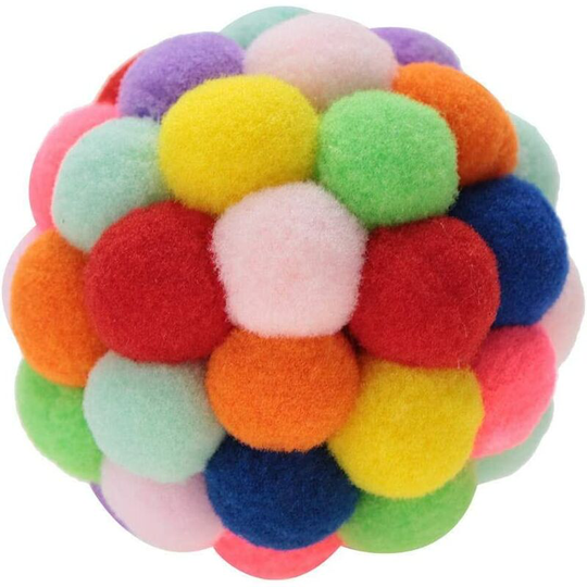 Interactive Pet Training Toy Colorful Plush Toy Ball Toy for Cat Puppy Dog(S)