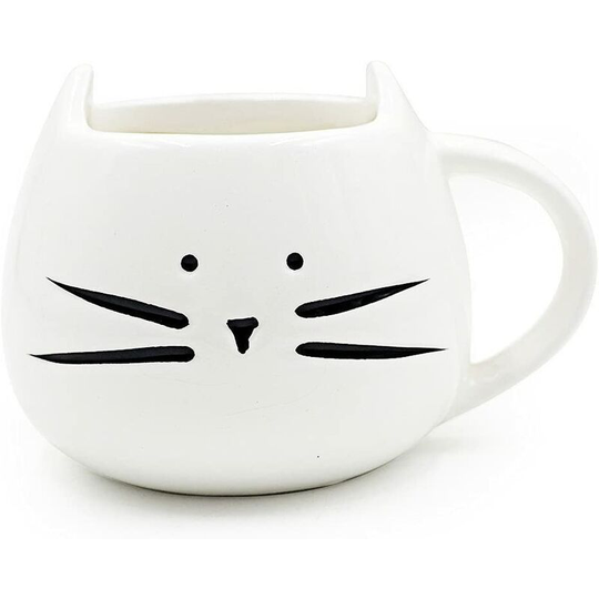 Cute Kitten Ceramic Mug Couple Cup Porcelain Mug for Coffee/Tea/Espresso/Milk/Water (White)