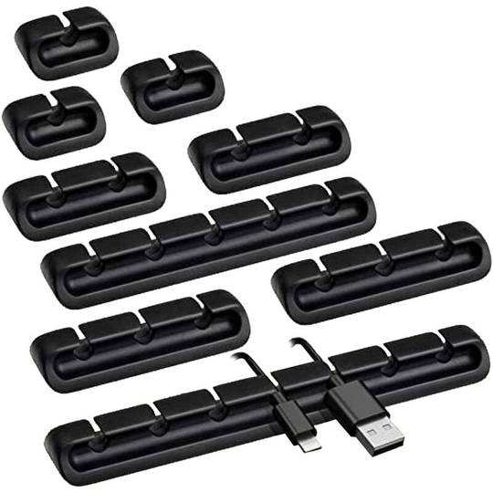 Cable Clip Organizer, 9PCS Set Black Adhesive Home Cable Organizer for Charger, Cable Clips Silicone Desktop Cable Holder Storage for
