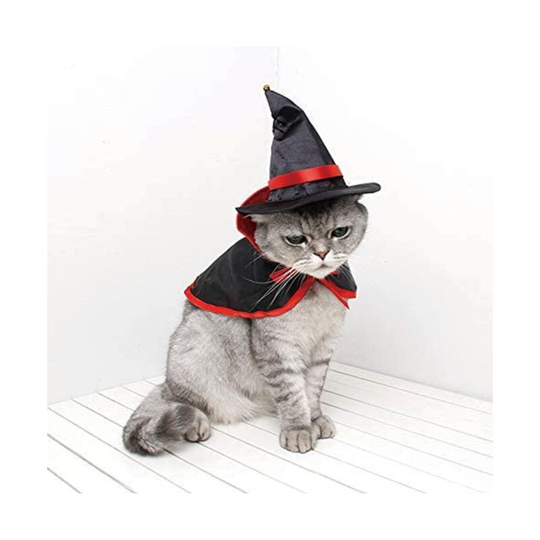 Sun Flowergb - Pet Halloween Cloak Dog Cat Cape Pet Halloween Costume Halloween Fancy Dress Cosplay Clothes,(28*29cm (without hat), hat diameter is