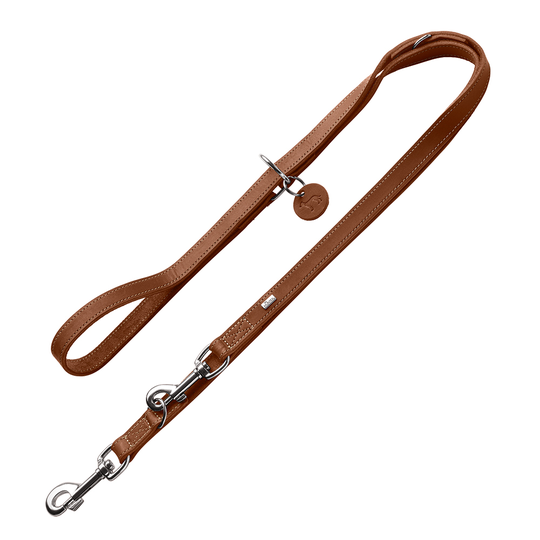 HUNTER Aalborg Adjustable Lead - Cognac - 200cm length, 20mm width