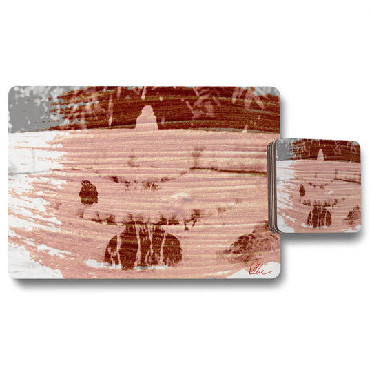 Bird Bath 12 Piece Cork Placemat and Coaster Set