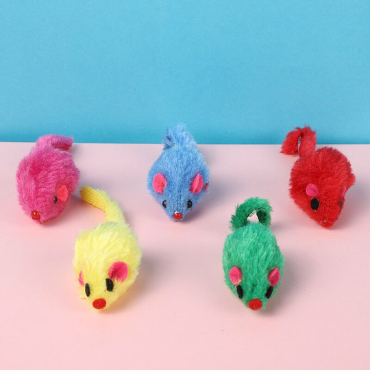 36 Pieces 10.5cm Fur Mouse Cat Toy Mice Lovely Little Kitten Interactive Game Assorted Colors