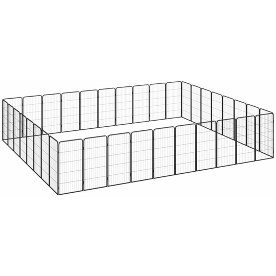 36-Panel Dog Playpen Black 50x100 cm Powder-coated Steel Vidaxl Black