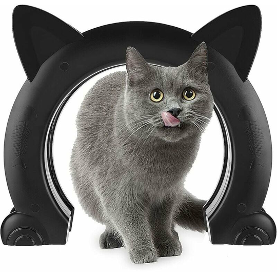Cat Flap, Cat Flap, 2-Way Cat Flap for Large Dogs, abs Plastic Cat Flap, Cat Flap for Hollow Core pvc Interior Door or Solid Interior Door (Black)