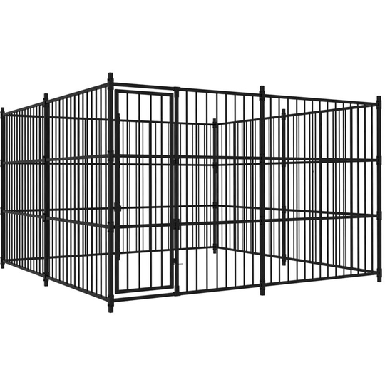 Outdoor Dog Kennel 300x300x185 cm Vidaxl Black