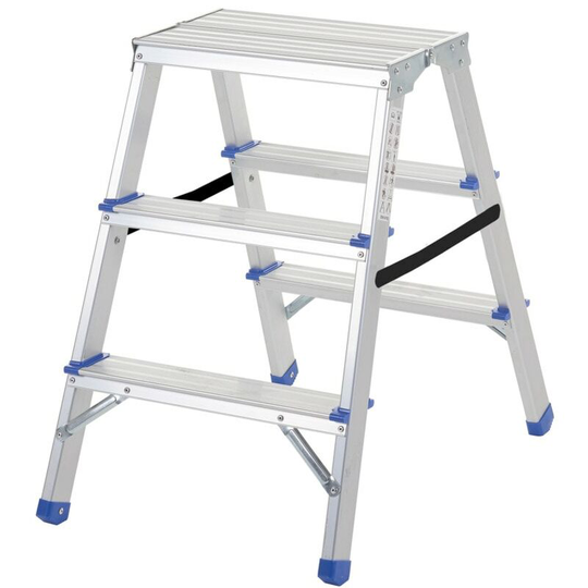 3-TREAD Aluminium Folding Steps - Silver - Matlock