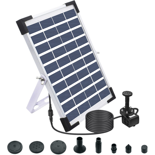 Superseller - 5W Solar Fountain Pump led Coloful Fountain Pump with 6 Nozzles diy Birdbath Submersible Water Pump