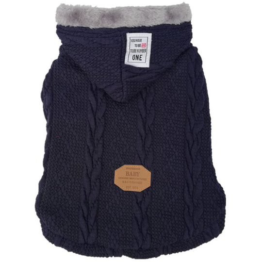 Pet Knit Clothes Dog Hoodie Sweater Pullover Cat Sweater Sweatshirts Soft Warm Winter Dogs Clothes for Small and Medium Pets,model:Blue m