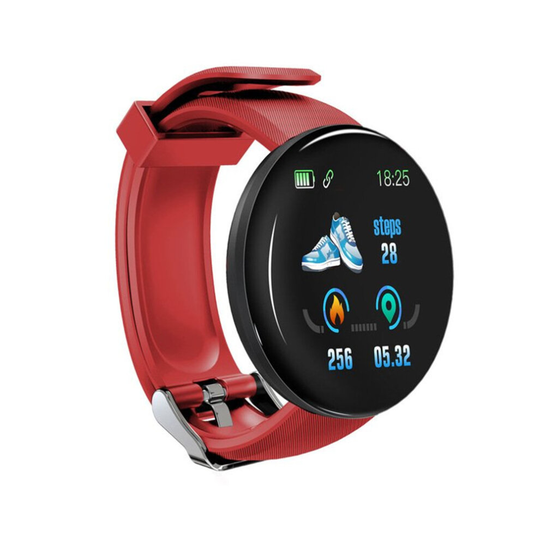 Fitness Watch Smart Bracelet Heart Rate Monitor Blood Pressure Blood Oxygen Measurement Healthy Life Sleep Tracker for iOS Android Phone red