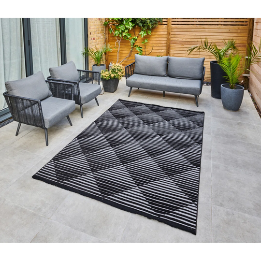 Powderly Machine Woven Blue Rug