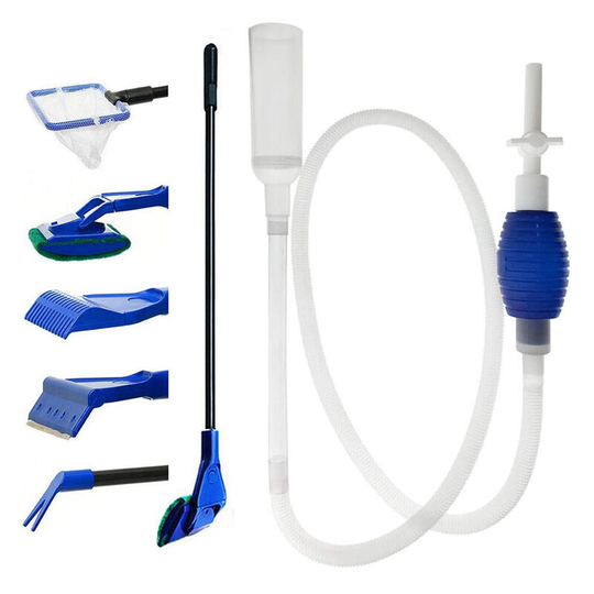 Osqi - 5-in-1 Aquarium Cleaning Kit and Aquarium Gravel Cleaner - Manual Siphon Pump to empty and replace your water in minutes