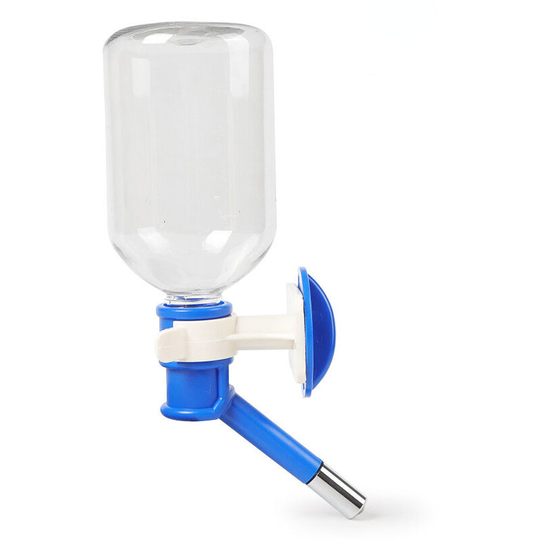 Mimiy - No-Drip Pet Water Dispenser,Dog Kennel Cage Water Bottle Drinker Kettle can be Raised and Lowered (Blue)