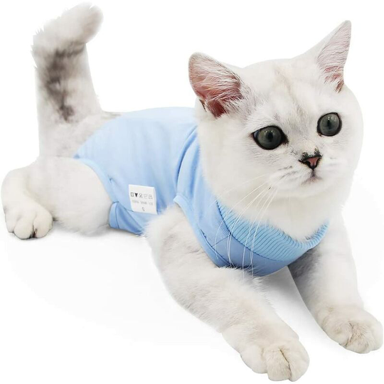Litzee - Cat Professional Recovery Suit for Abdominal Wounds or Skin Diseases, E-Collar Alternative for Cats and Dogs, After Surgery Wear, Pajama