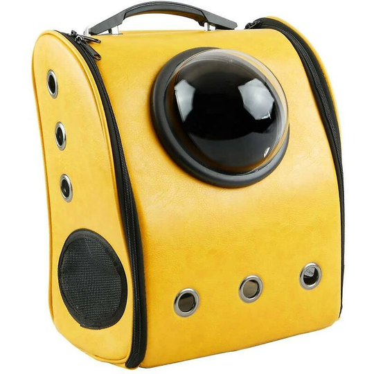 Yellow Transport Backpack Space Capsule Pet Box For Dogs And Cats