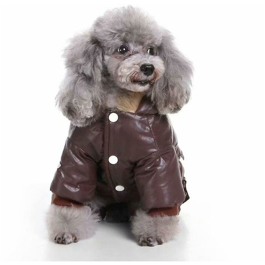 Thsinde Pet Dog Winter Clothing, Four-legged Clothes Air Force Jacket (brown Color S Size)