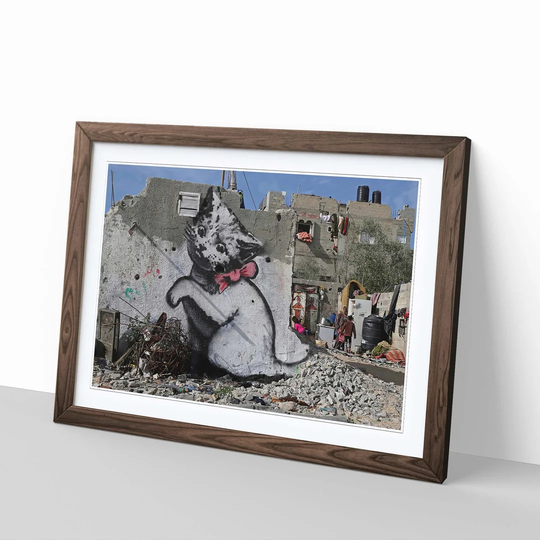 Kitten Graffiti by Banksy Framed Painting Print