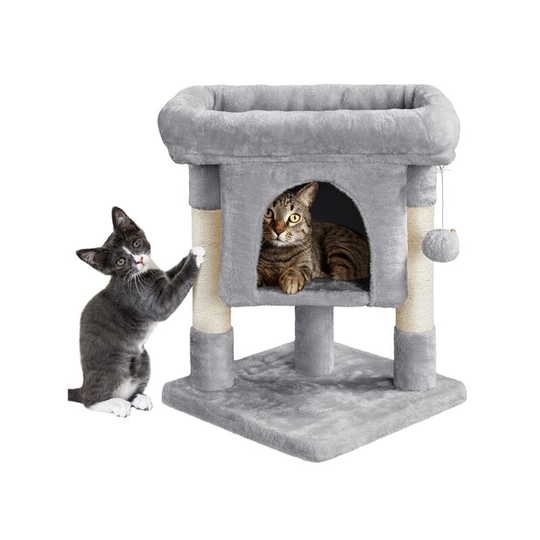 23.5' 2-Level Cat Tree, Light Gray - light gray - Yaheetech