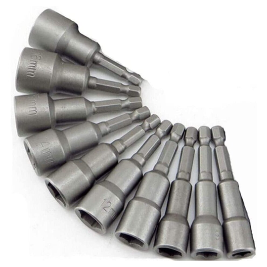 Magnetic Nut Setter Driver Drill Bit?Set 6-19mm 1/4 inch Hex Shank