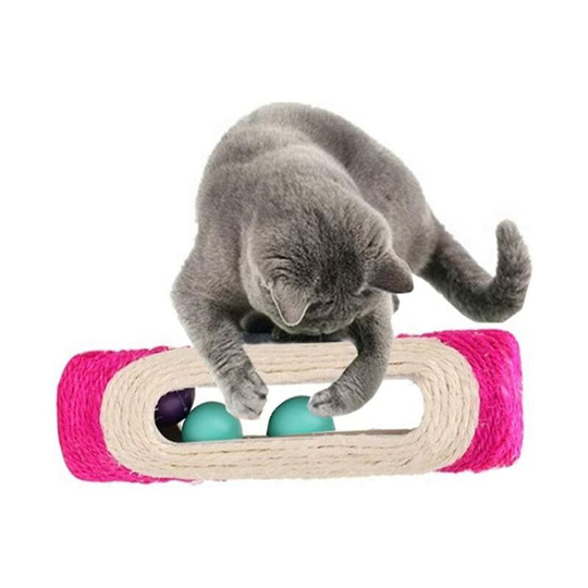 Cat Kitten Toys Rolling Sisal Scratch Board Roller with 3 Ball Exercise Training Tool
