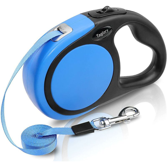 Thsinde - No-tangle Retractable Dog Lead 5m,heavy Duty Dogs Extendable Leads Nylon Tape,suitable For Boy Dogs Up To 20kg, Blue,,