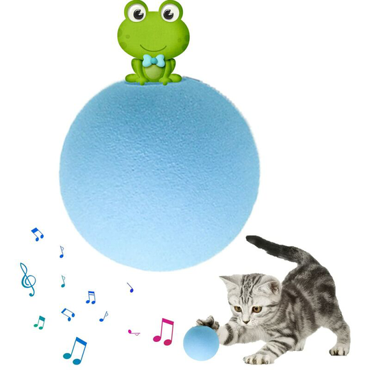 Relax love Interactive Cat Toy, with Cries of Birds, Frogs and Crickets, Plush Cat Balls Chase