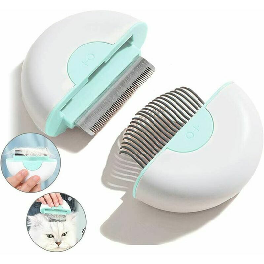 Set of cat brush, dog and cat brush for moult and grooming, massage comb for pets fresh long mint