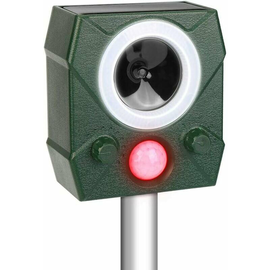 Deckon - Outdoor Cat Repeller, Pet Repeller, Ultrasonic Solar Powered Mouse and Rat Repeller, usb Rechargeable Waterproof Cat Repeller with 5