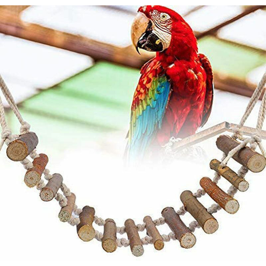 Perle Rare - Parrot Toy, Bird Ladder Cage Accessories Bird Cage Bird Bridge Natural Rope Ladder Parrot Toy Swings Cage Accessories