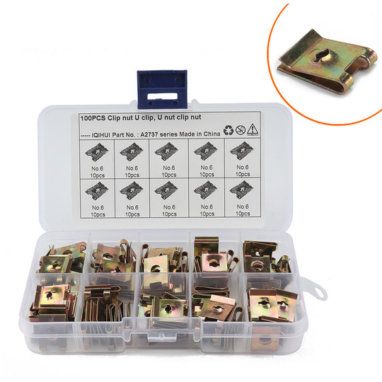 Deckon - Multipurpose Nut 100pcs m3 Fixed Spring Clamp kit Stainless Steel Nuts u Shaped Spring Hardware Parts