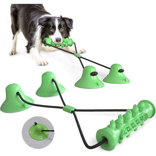 Dog Toys, Dog Suction Cup Toy, Multifunctional Pet Molar Bite Toy with Suction Cup, Interactive Dog Toy, Dog Toothbrush (yellow)