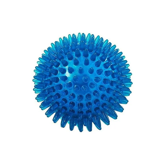 Bouncing ball in thermoplastic rubber for cleaning dog teeth (6 cm, blue)