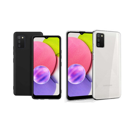 (Black) Case For Samsung Galaxy A03s 5G Silicone Gel Phone Cover