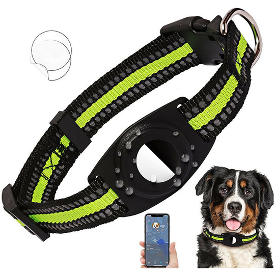 Cats Collar, for Apple Airtag Adjustable Cats Collar Pet Collar for Kitten, Puppy, Green, Size s: 1.5*24-36cm, 1pc