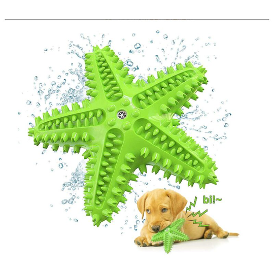 Denuotop - Puppy Toys for Dogs Dental Care, Indestructible Squeaky Dog Toys, Floating Starfish Dog Toys, Dog Toothbrush Chew Toys for Small/Medium