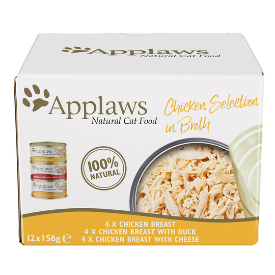 Applaws Cat Cans Mixed Pack 12 x 156g - Chicken in Broth
