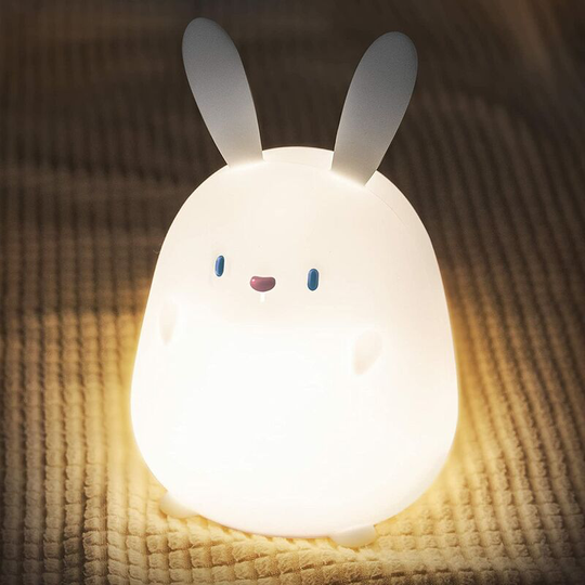 Perle Rare - Child Night Light, Silicone Rabbit Night Light with Timer, usb Charging Dimmable Baby Night Light, Suitable for Children's Gifts