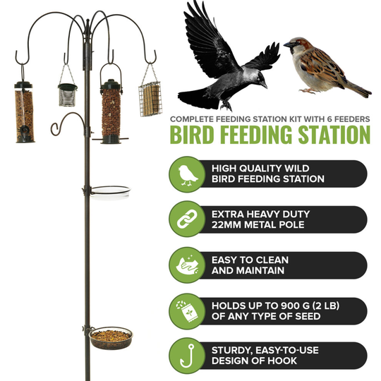 Traditional Bird Feeding Station Feeders Garden Seed Tray Water 170CM