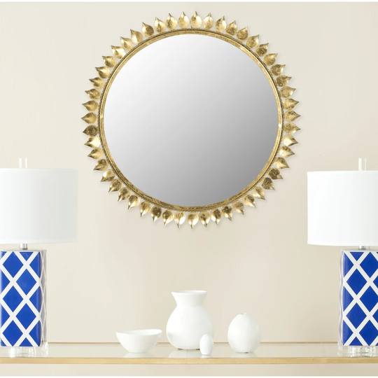 Bartel Sunburst Framed Wall Mounted Accent Mirror Antique Gold