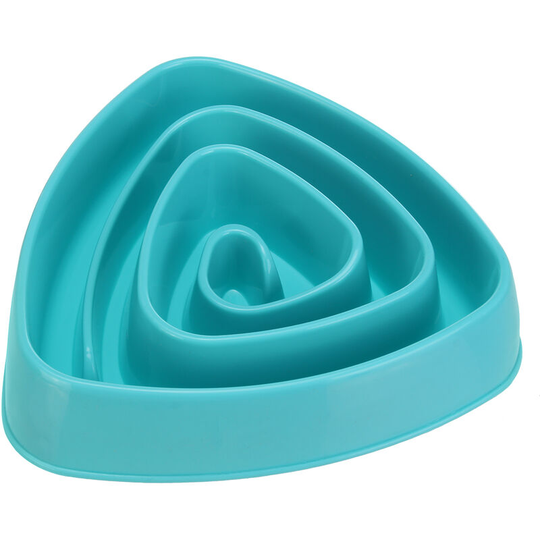 Slow Feeder Dog Cat Bowl Healthy Eating Anti Bloat No Gulp Puppy Pet Interactive 20x4.5cm Blue