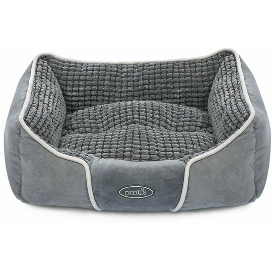 Bearsu - Dog Bed, Extra-Soft Comfortable Dog Bed, Dog Bed with Double-Sided Cushion, Washable and Non-Slip Dog and Cat Sofa, (s 53×43×18cm) - Gray
