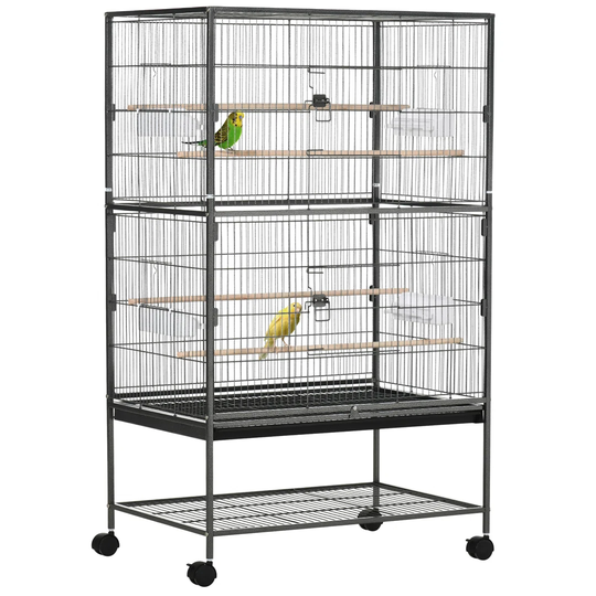 Hollingsworth 132Cm Steel Flat Top Floor Bird Cage with Wheels