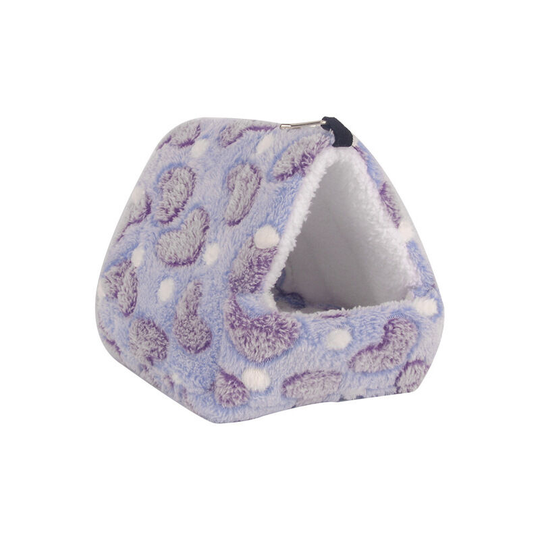 LITZEE Small Animal Bed - Warm, multifunctional, plush portable sleeping bag with removable mat, hamster bed, guinea pig, chinchilla, hedgehog Purple