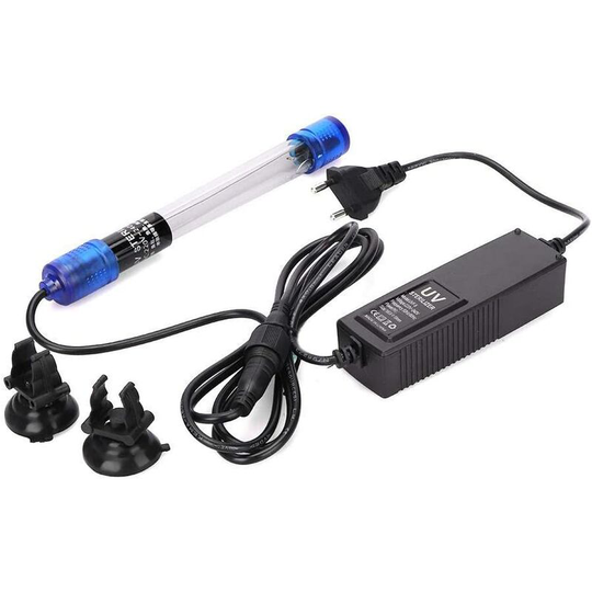 220-240V Waterproof UV Lamp Aquarium LED Light Sterilization Lamp Algae Green Bacteria Killing UV Lamp Water Sterilization Aquarium Sterilization EU